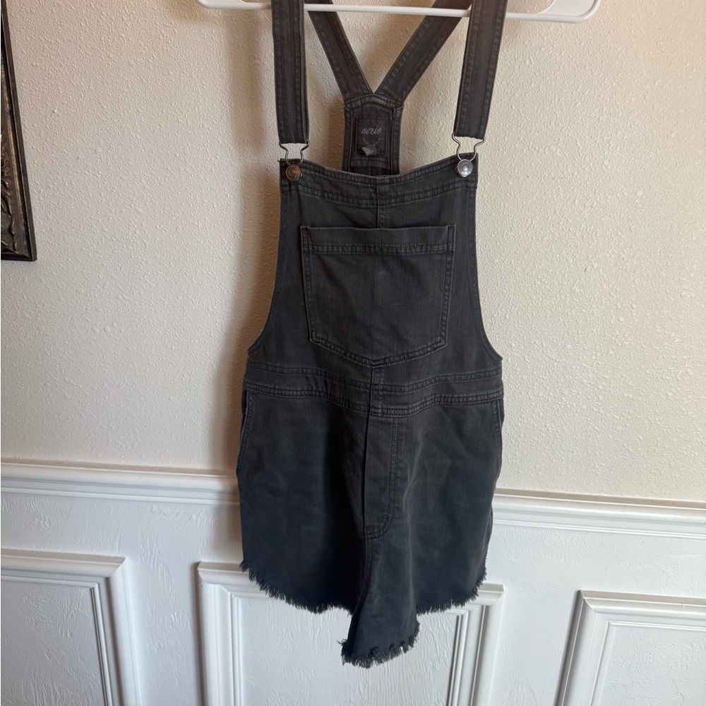 Black Denim Overall Dress